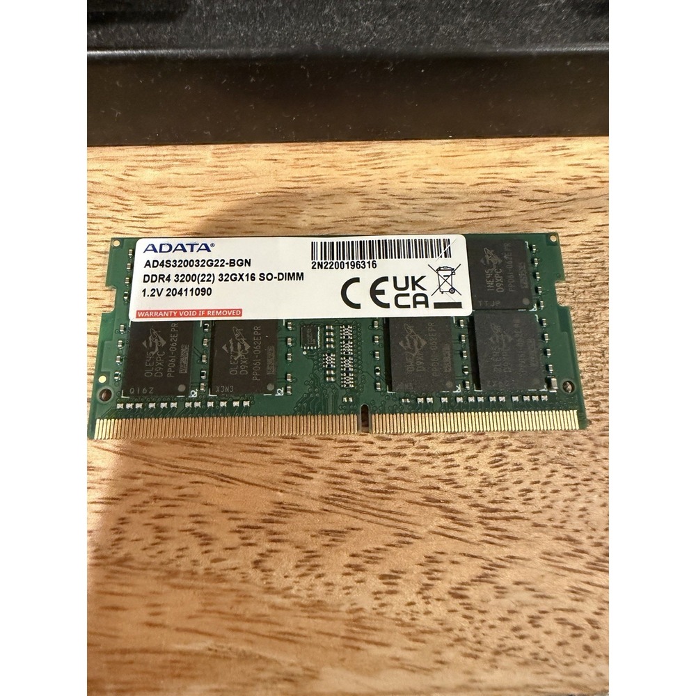 ADATA 32GB (1x32GB) DDR4 3200MHz SODIMM Laptop Memory AD4S320032G22-BGN